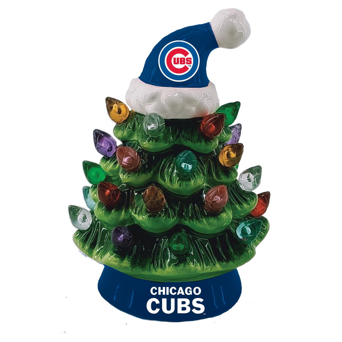 Chicago Cubs Mini LED Tabletop 4" Christmas Tree