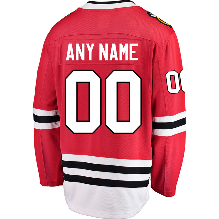 Chicago Blackhawks Custom Name and Number Fanatics Home Red Breakaway Men's Jersey, Small