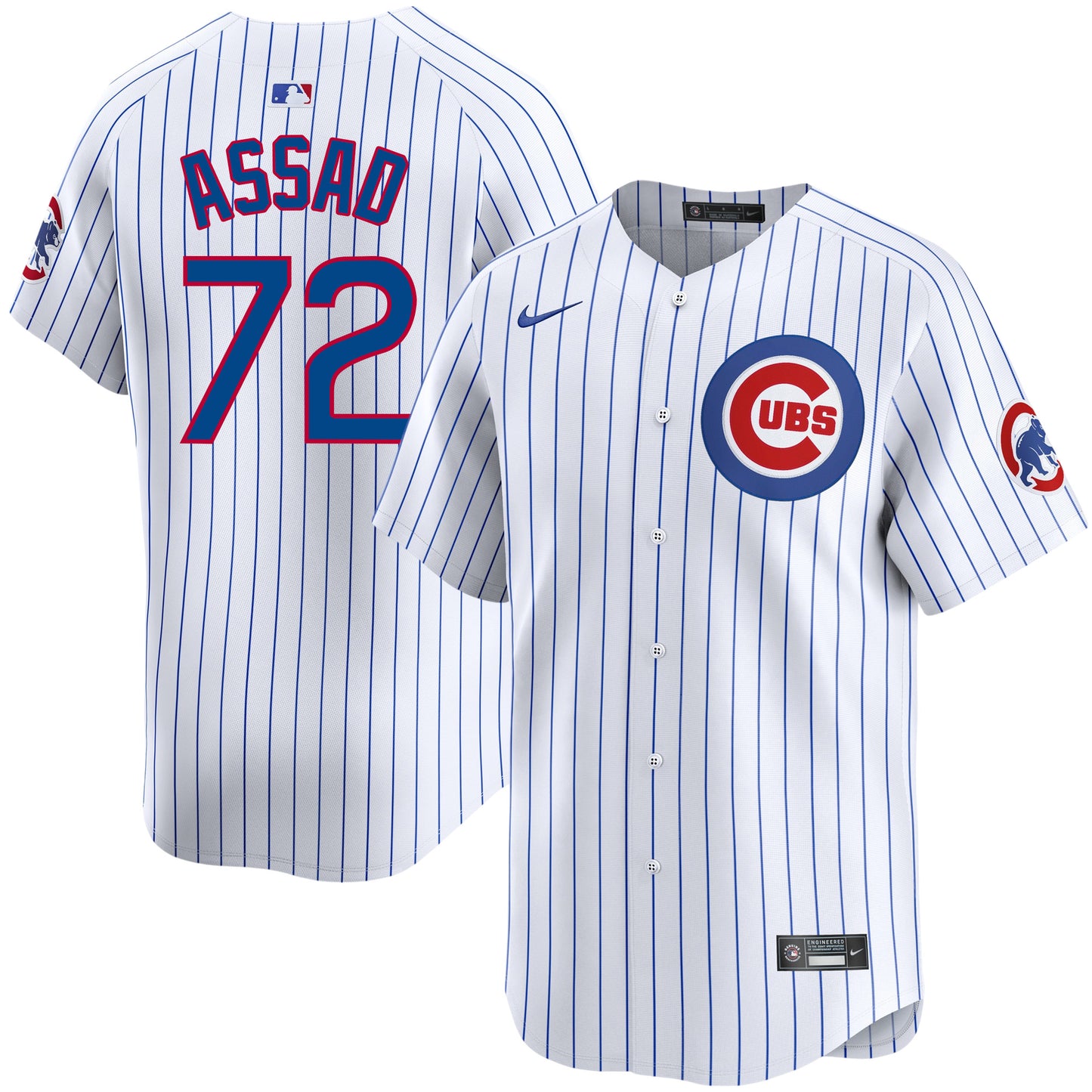 Javier Assad Chicago Cubs Nike White Pinstripe Home Limited Men's Jersey