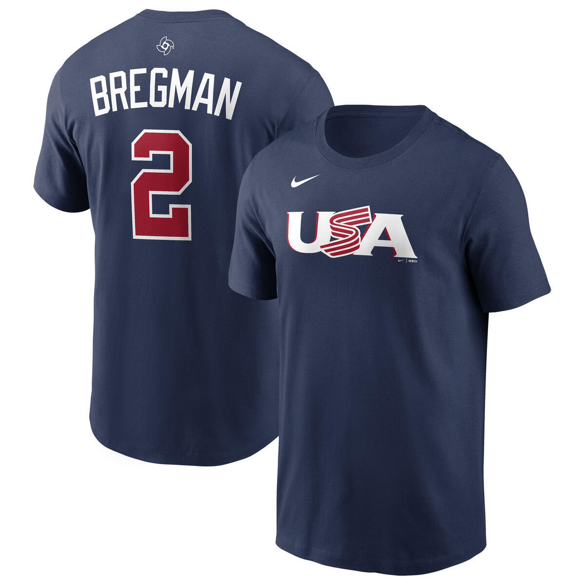 Alex Bregman USA World Baseball Classic 2026 Nike Navy Player T-Shirt - Adult