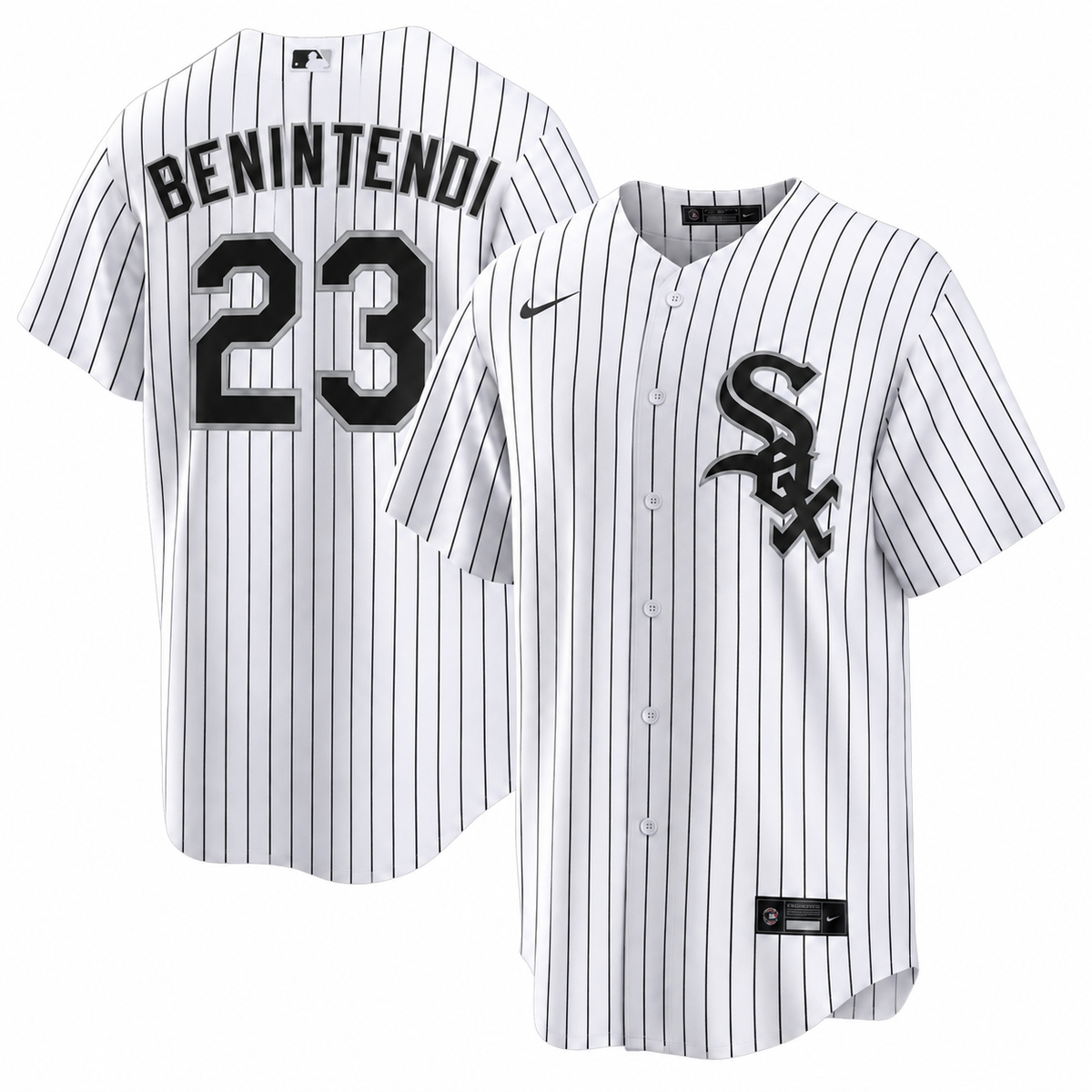 Andrew Benintendi Chicago White Sox Nike Men's Home White Pinstripe Jersey