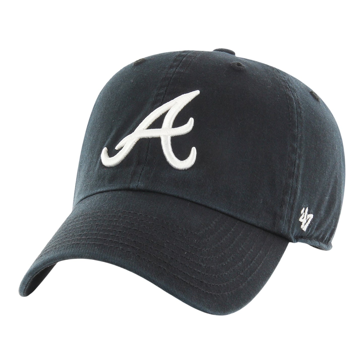 Atlanta Braves '47 Clean Up Black Adjustable Hat