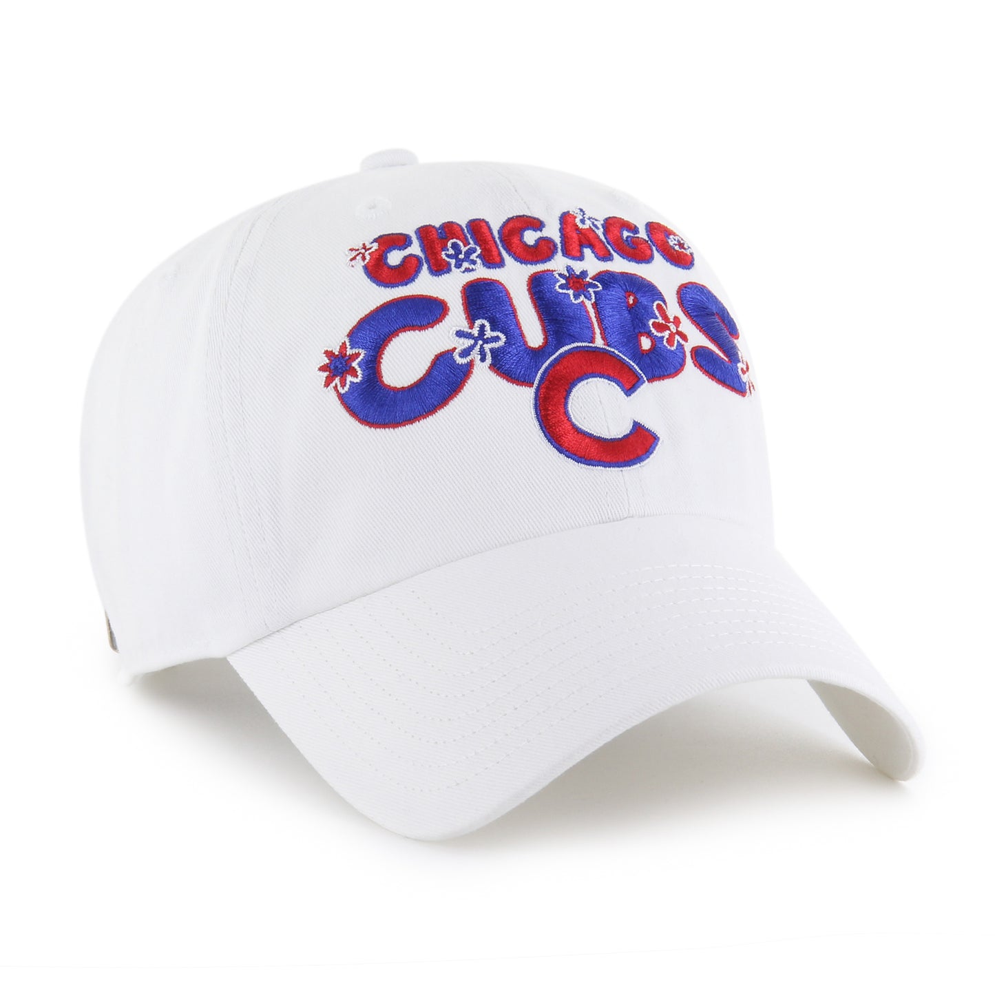 Chicago Cubs '47 Women's White Dazey Fleur Power Clean Up Adjustable Hat