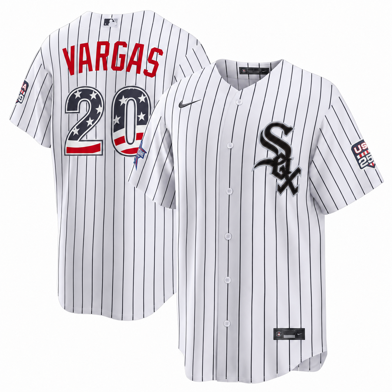 Miguel Vargas 2026 All-Star Edition Stars & Stripes Chicago White Sox Nike Men's Pinstripe Jersey
