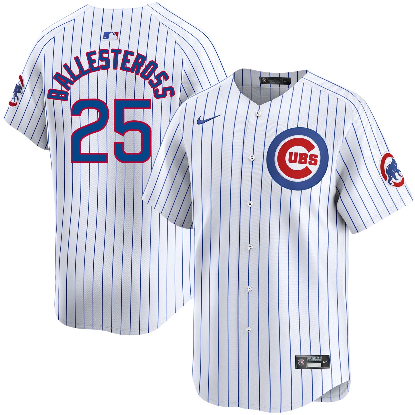 Moisés Ballesteros Chicago Cubs Nike White Pinstripe Home Limited Men's Jersey