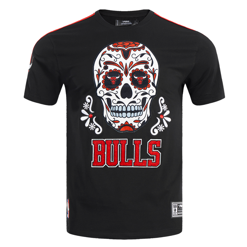 Chicago Bulls Sugar Skull Dia De Los Muertos Black T-Shirt