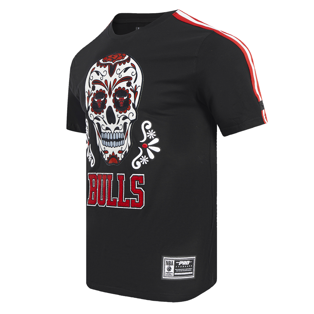 Chicago Bulls Sugar Skull Dia De Los Muertos Black T-Shirt