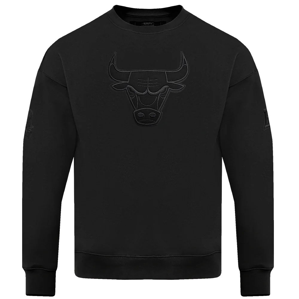 Chicago Bulls Black Neutral Drop Shoulder Crew Neck Sweatshirt