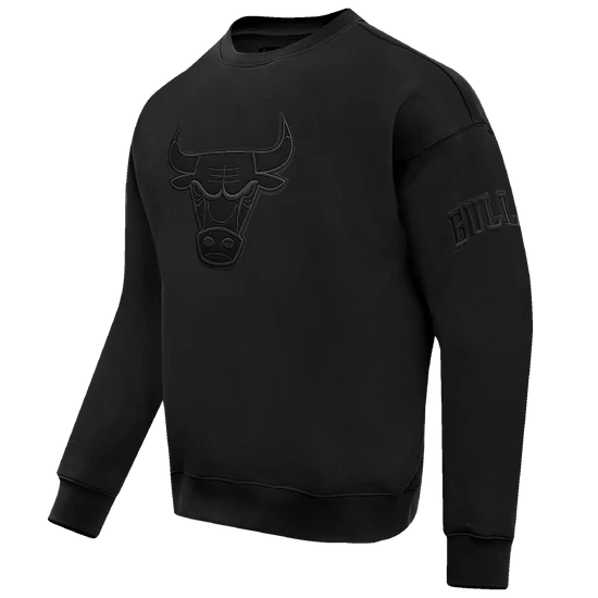 Chicago Bulls Black Neutral Drop Shoulder Crew Neck Sweatshirt