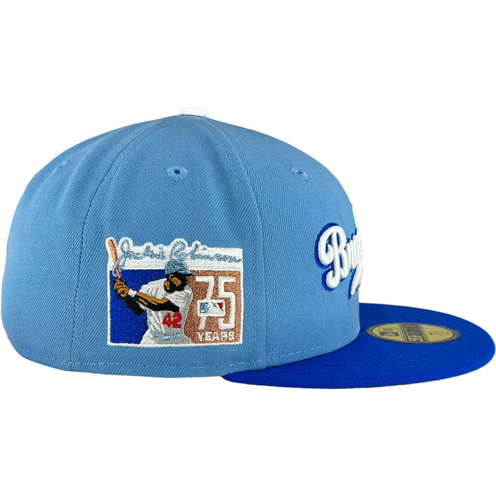 Brooklyn Dodgers Sky Royal Jackie Robinson 75 Years New Era 59FIFTY Fitted Hat 7 1/4