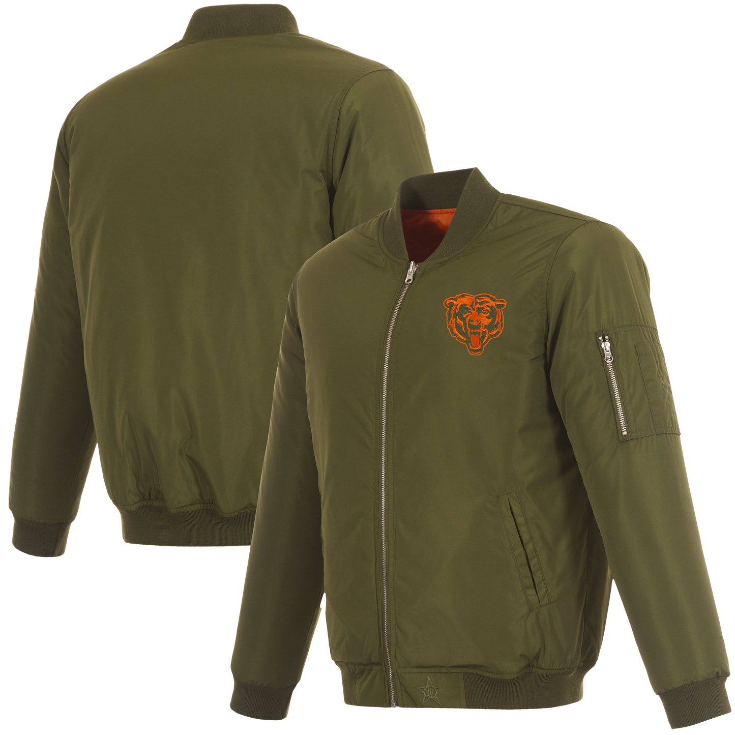 Chicago Bears Olive Army Nylon Jacket