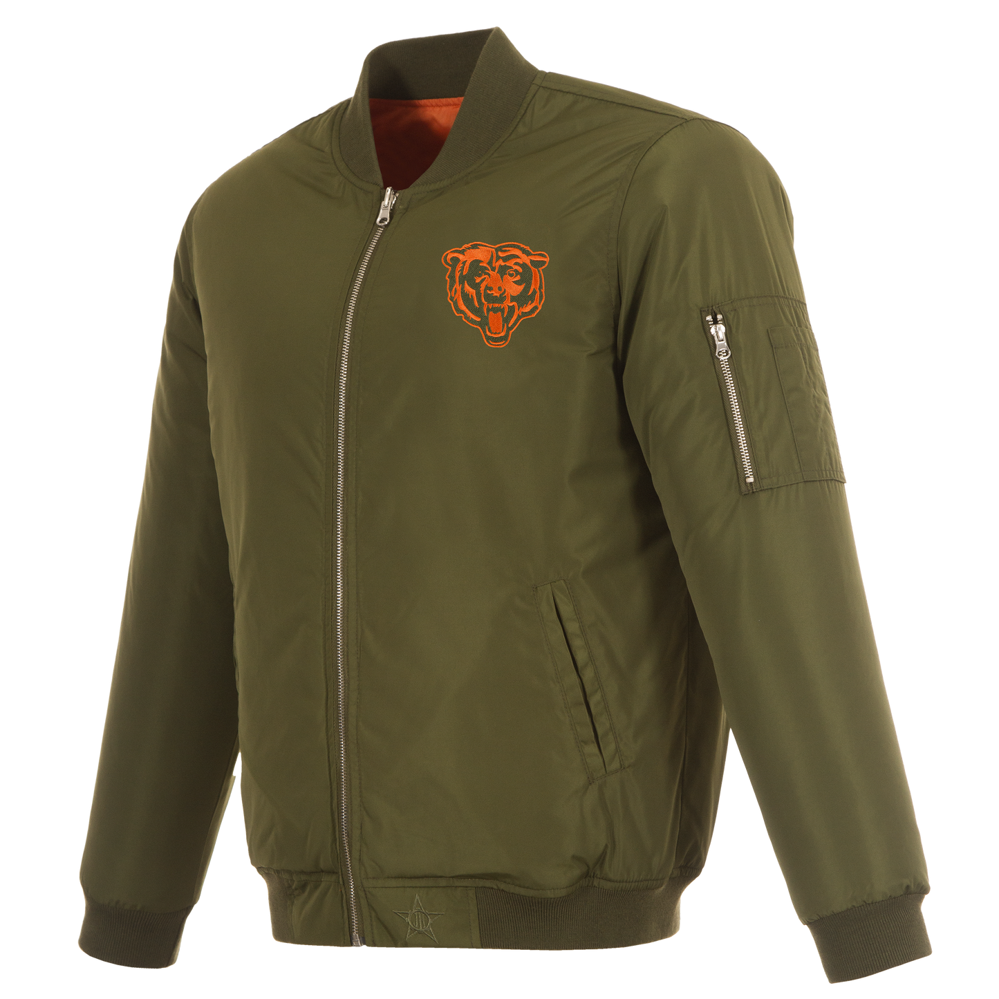 Chicago Bears Olive Army Nylon Jacket