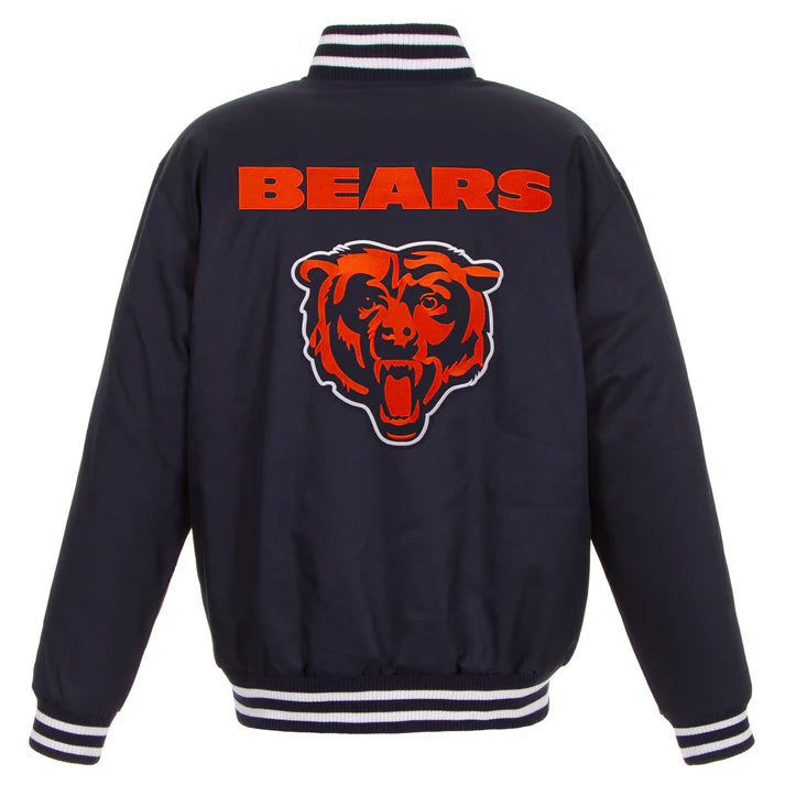 Chicago Bears Navy Poly Twill Nylon Jacket