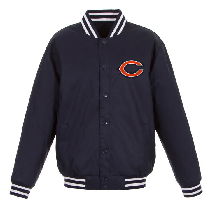 Chicago Bears Navy Poly Twill Nylon Jacket