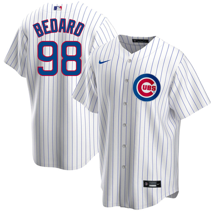 Connor Bedard Chicago Blackhawks Chicago Cubs Crossover Nike Home Pinstripe Men's Replica Jersey