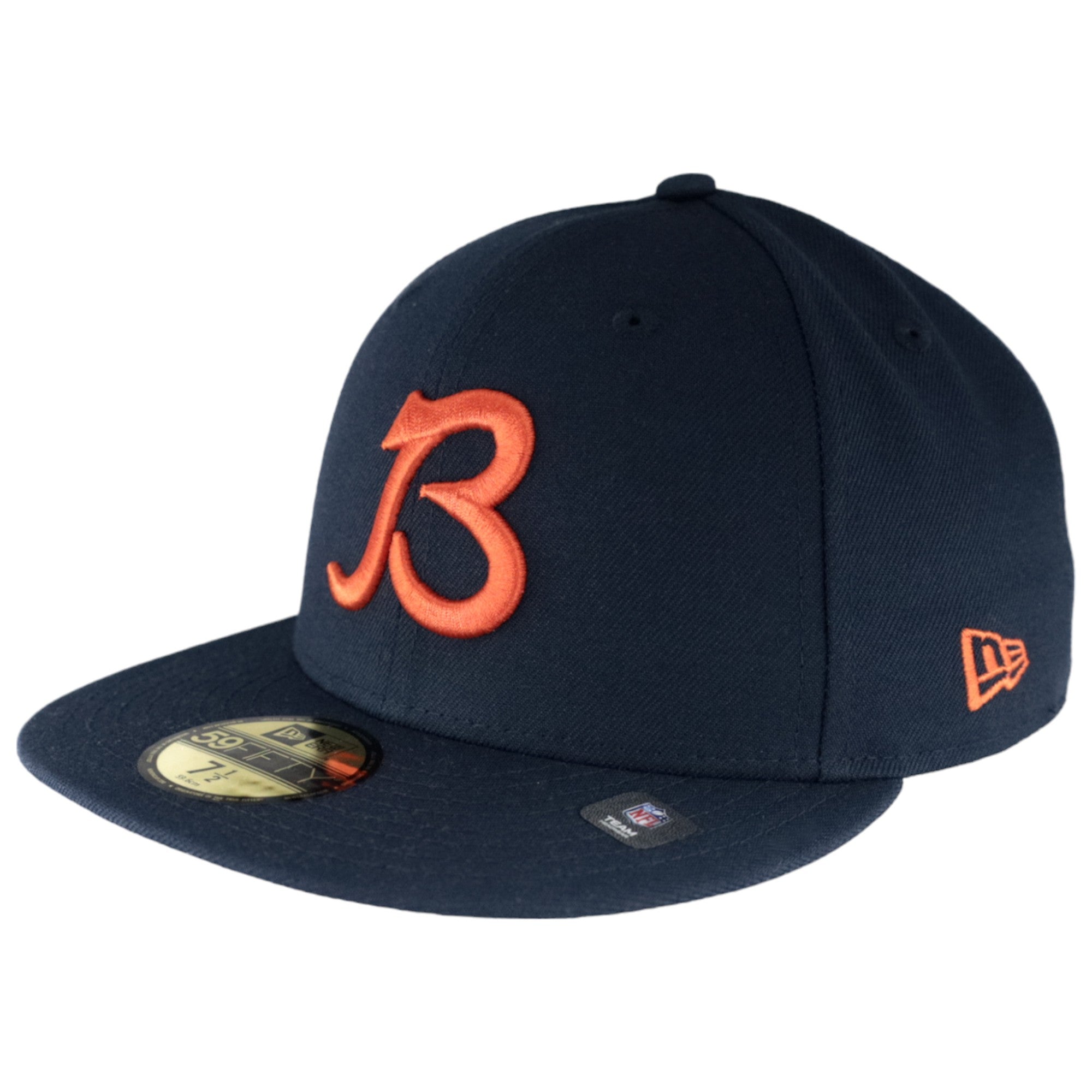 Men s Chicago Bears New Era Navy B Logo Omaha 59FIFTY Fitted Hat