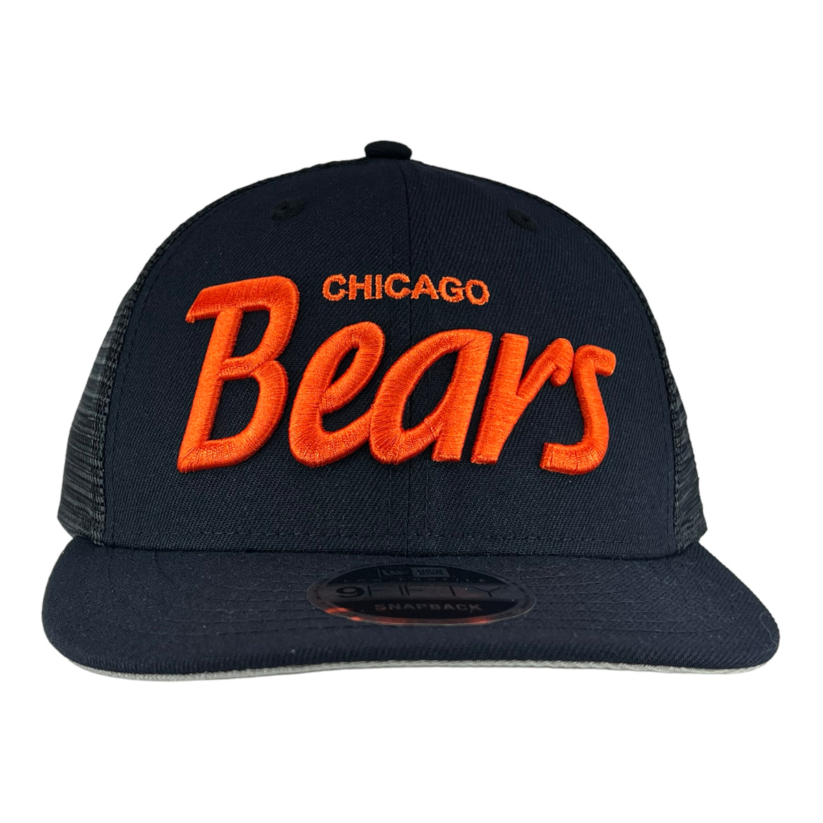Bears Baseball Chicago Bears Navy Script New Era Low Profile 9FIFTY Snapback Hat ...