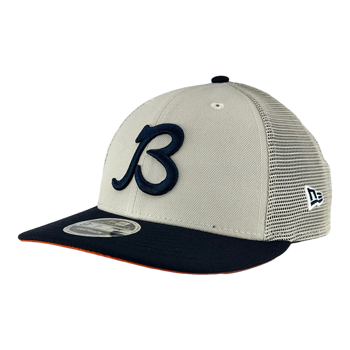 Script 9fifty Snapback Chicago Bears Stone/Navy Mesh Back B Script New Era Low Profile 9FIFTY ...