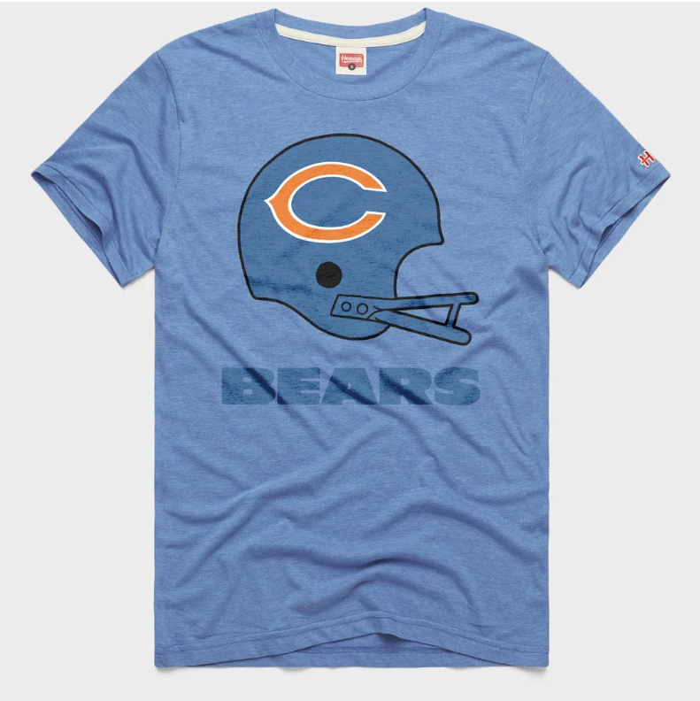 Chicago Bears Homage Columbia Blue Helmet T-Shirt