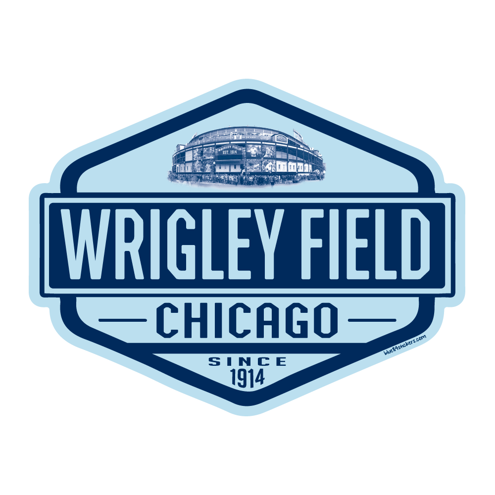 Wrigley Field Light Blue Stadium Sticker – Clark Street Sports