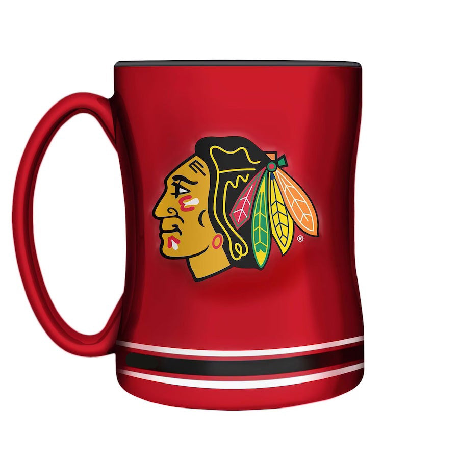 Chicago Blackhawks 14oz Red Sculpted Relief Mug