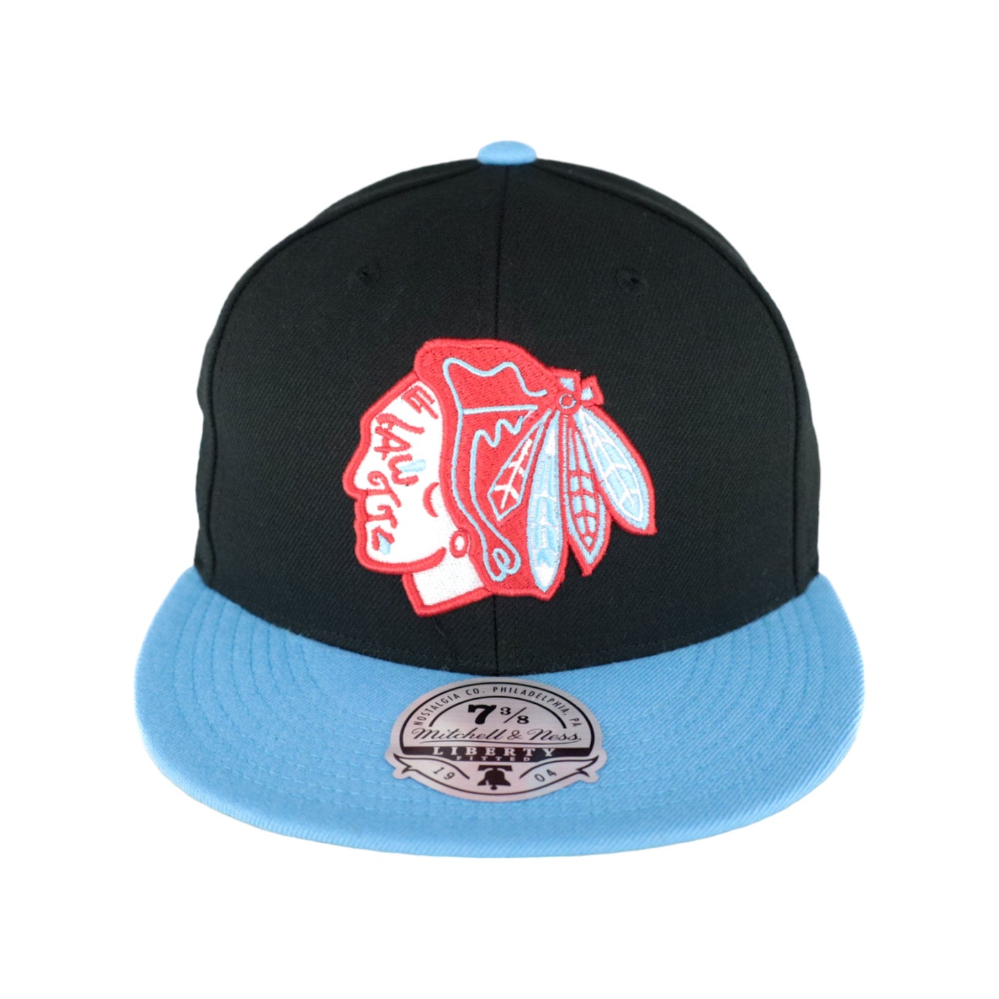 Chicago Blackhawks Chicago Flag Liberty Mitchell & Ness Fitted Hat