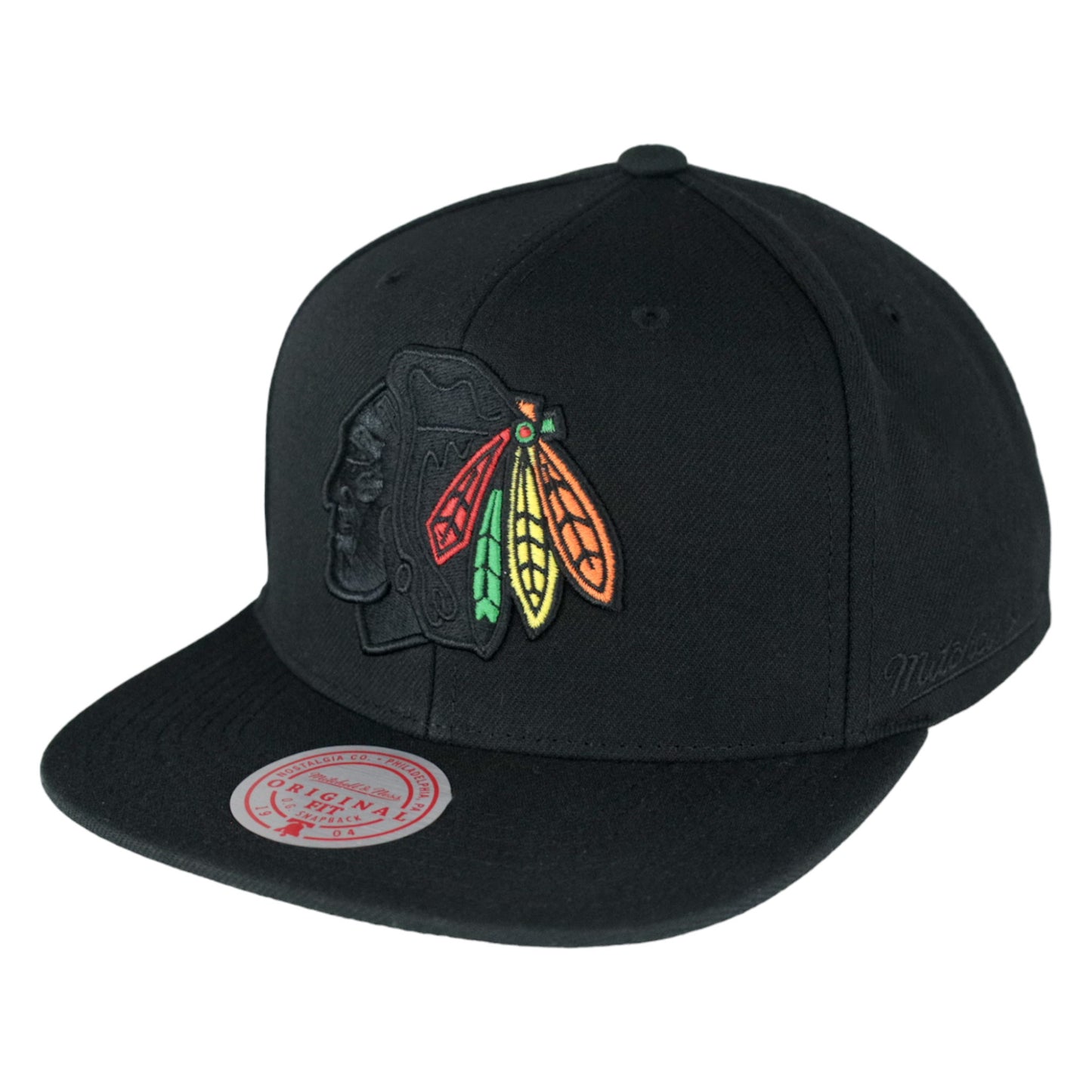 Chicago Blackhawks Blackout Mitchell & Ness Snapback Hat