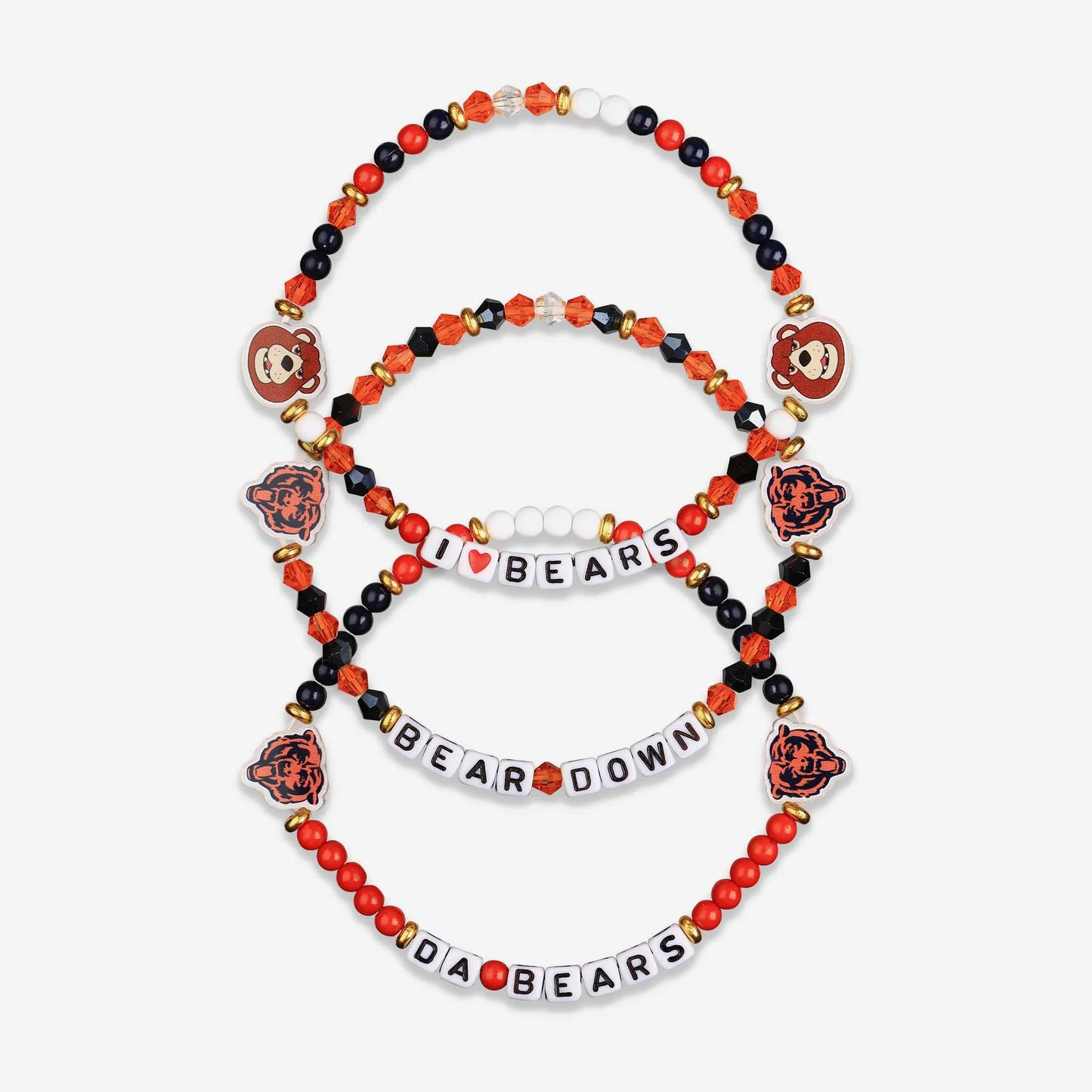 Chicago Bears 3 Pack Friendship Bracelets