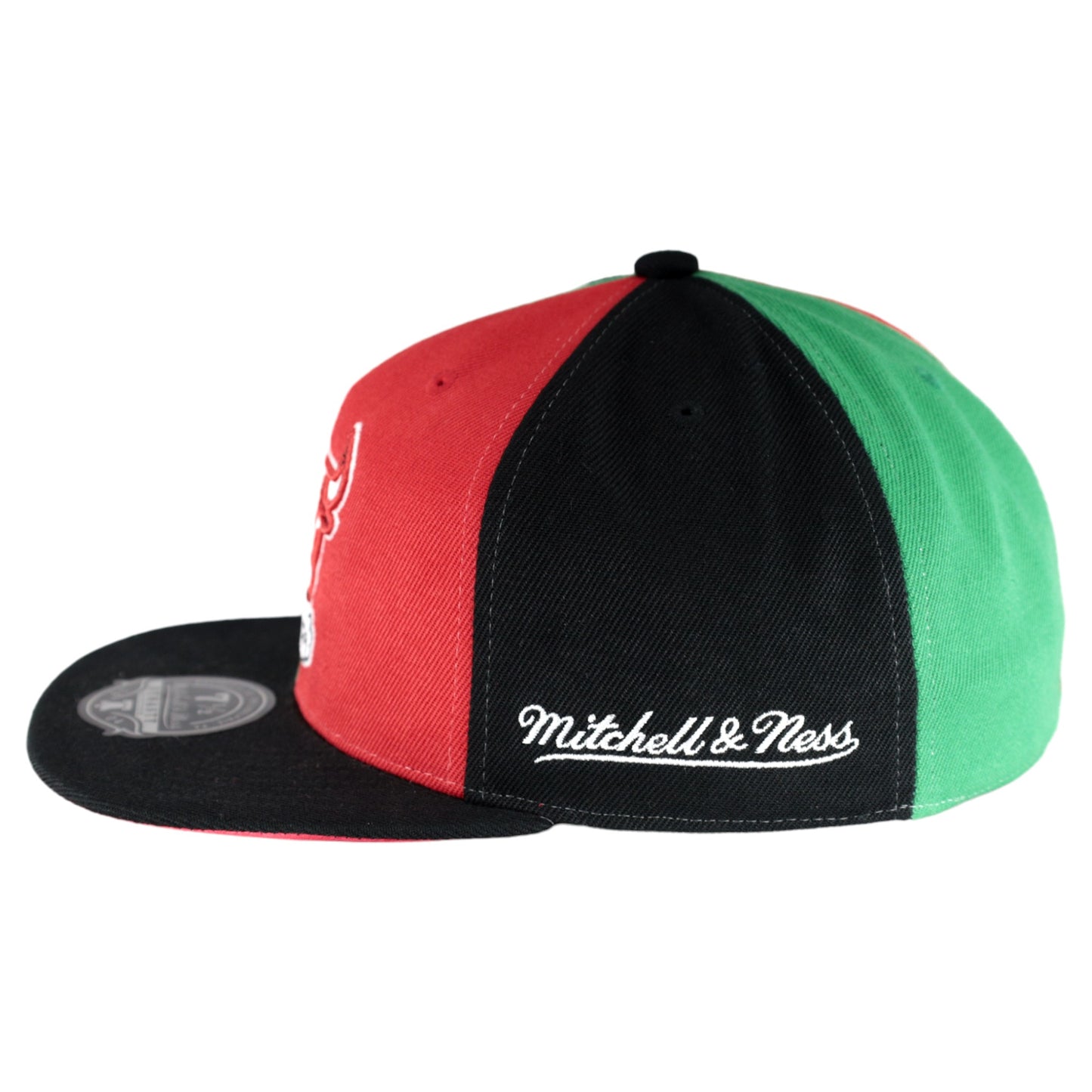 Chicago Bulls Black/Green/Red Tri-Color Mitchell & Ness Fitted Hat