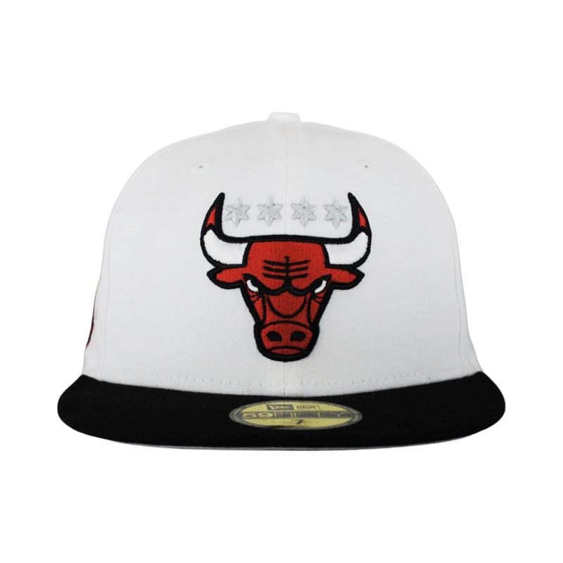 Chicago Bulls New Era 59FIFTY White 4 Stars Fitted Hat