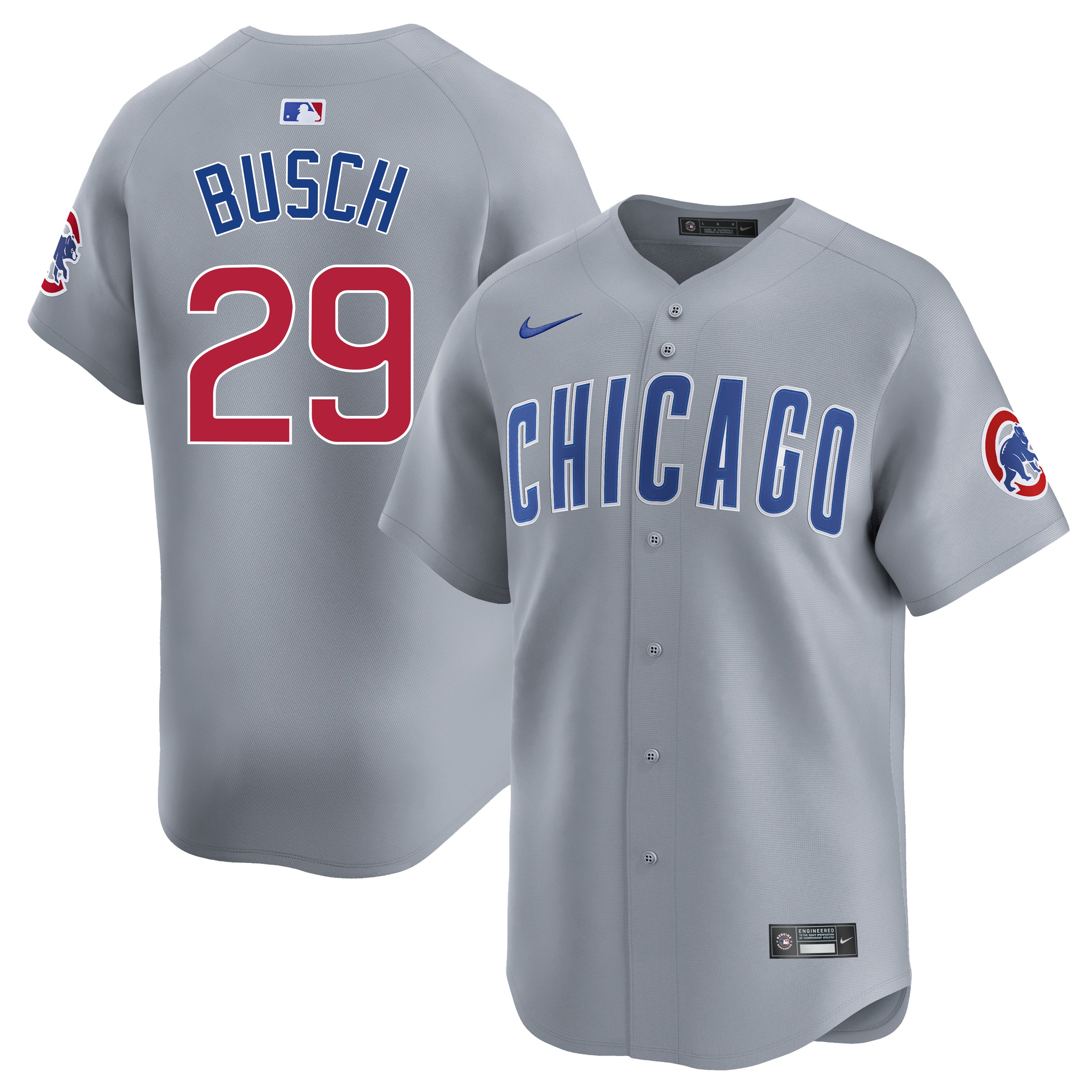 Michael Busch Chicago Cubs Nike Limited Grey Road Jersey – Clark