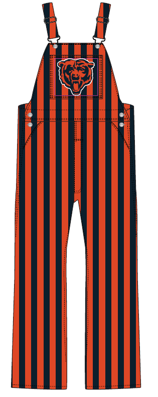 Chicago Bears Big Logo Striped Overalls