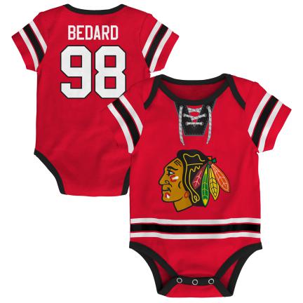 Connor Bedard Chicago Blackhawks Red Laced Pro Infant Creeper