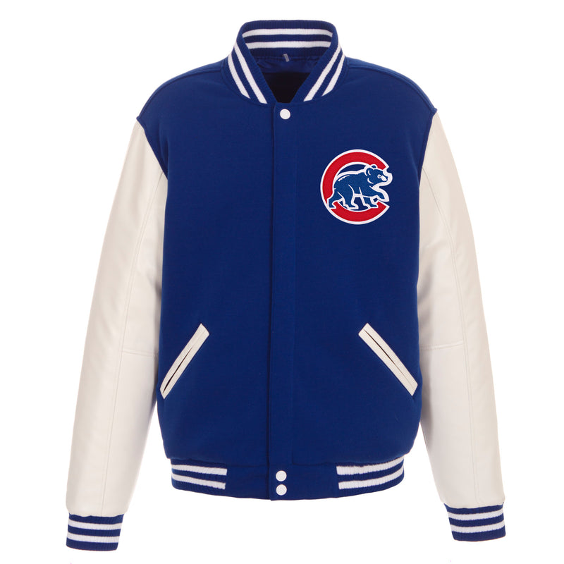 Chicago Cubs JH Reversible Royal White Button Snap Jacket