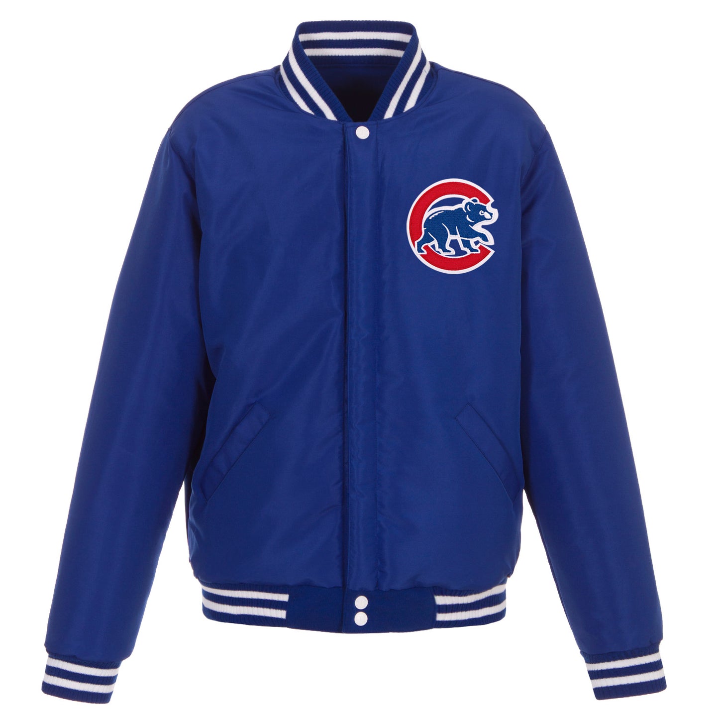 Chicago Cubs JH Reversible Royal White Button Snap Jacket