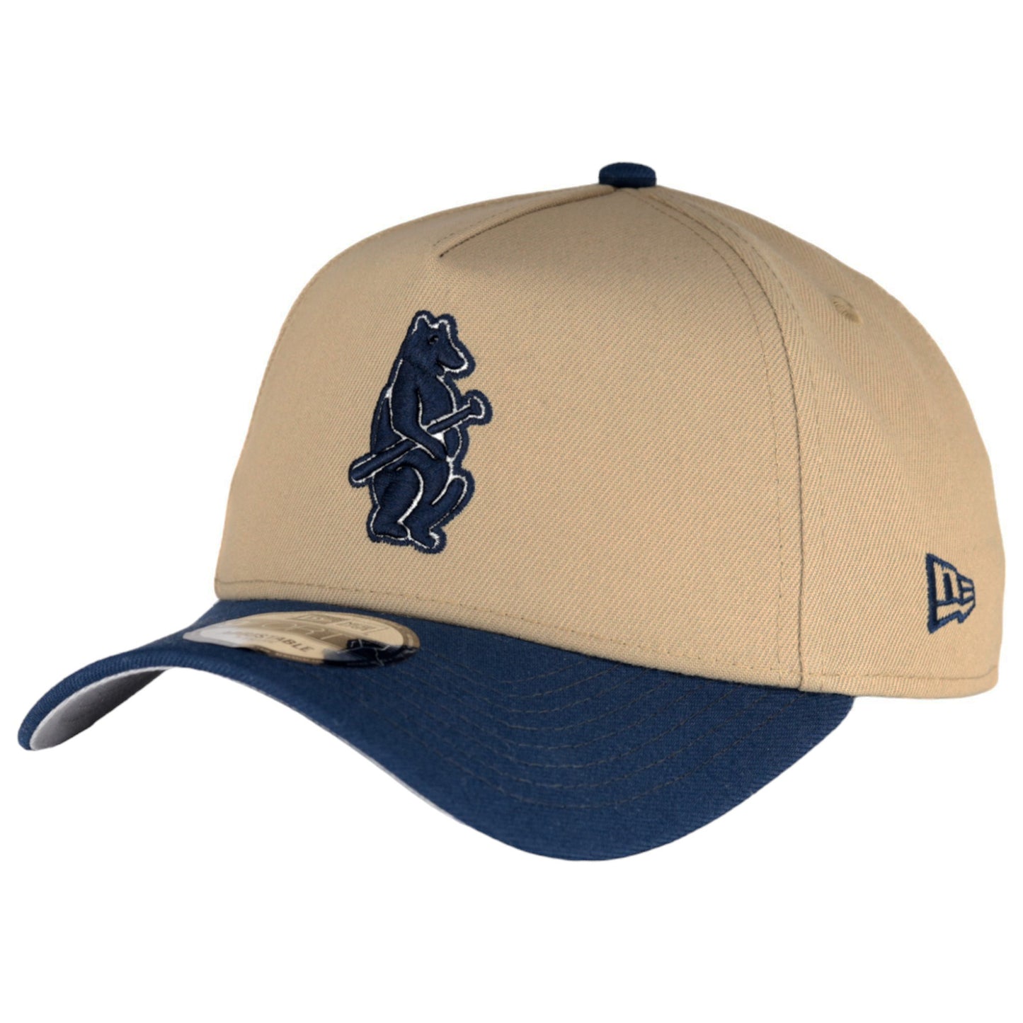 Chicago Cubs New Era 9FORTY A-Frame Camel/Navy 1914 Adjustable Hat