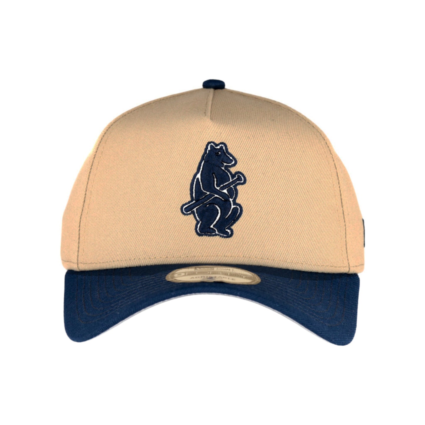 Chicago Cubs New Era 9FORTY A-Frame Camel/Navy 1914 Adjustable Hat