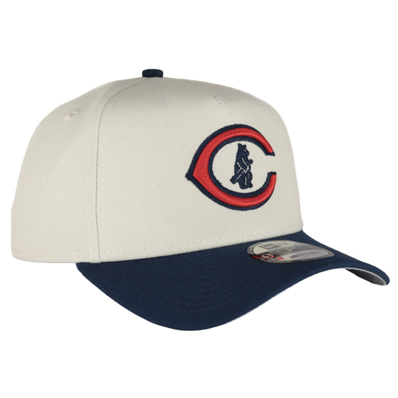 Chicago Cubs New Era 9FORTY A-Frame Stone Navy Adjustable Hat