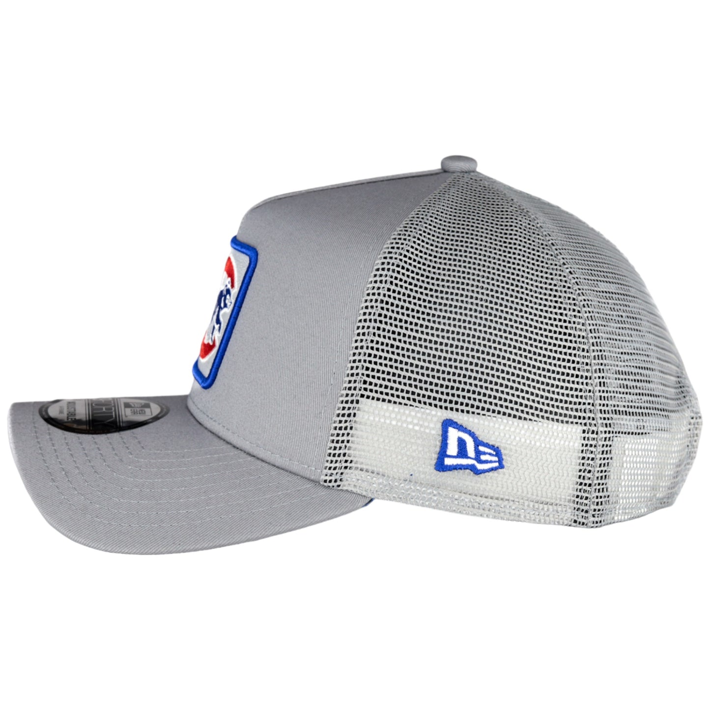 Chicago Cubs New Era 9FORTY A-Frame Grey Patch Trucker Hat