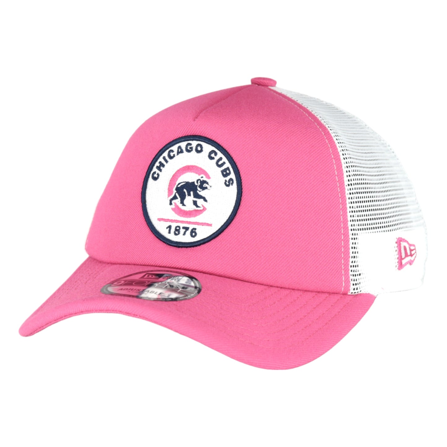 Chicago Cubs New Era 9FORTY A-Frame Foam Front Pink Patch Adjustable Hat