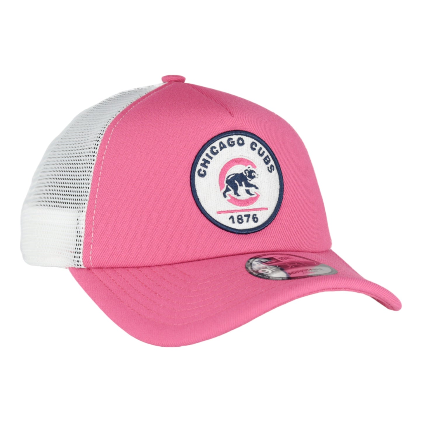 Chicago Cubs New Era 9FORTY A-Frame Foam Front Pink Patch Adjustable Hat
