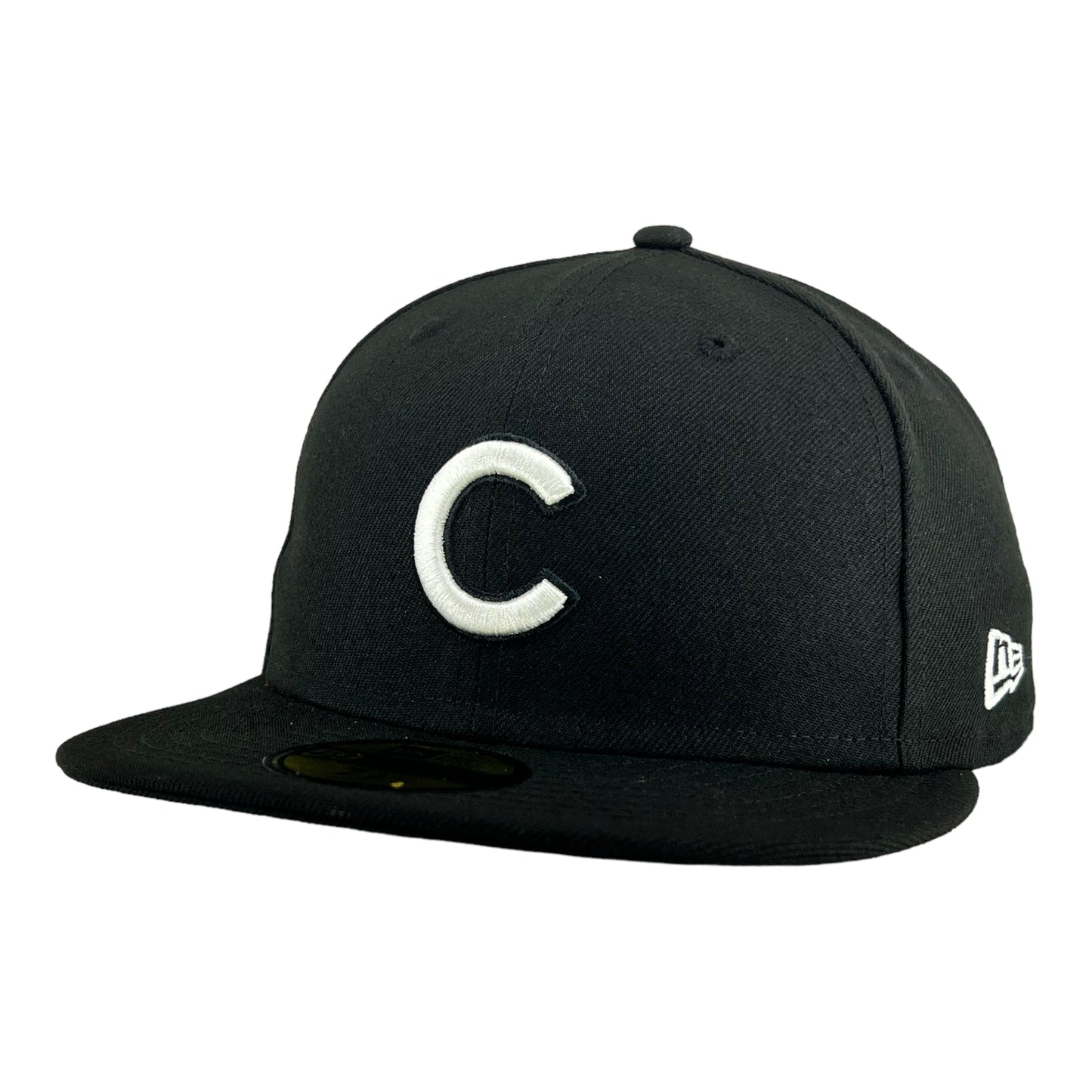 Chicago Cubs Black/White C New Era 59FIFTY Fitted Hat