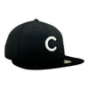 Chicago Cubs Black/White C New Era 59FIFTY Fitted Hat