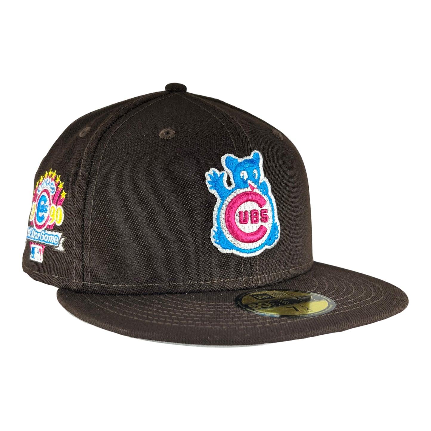 Chicago Cubs Burnt Wood/Grey Waving Bear 1990 ASG New Era 59FIFTY Fitted Hat