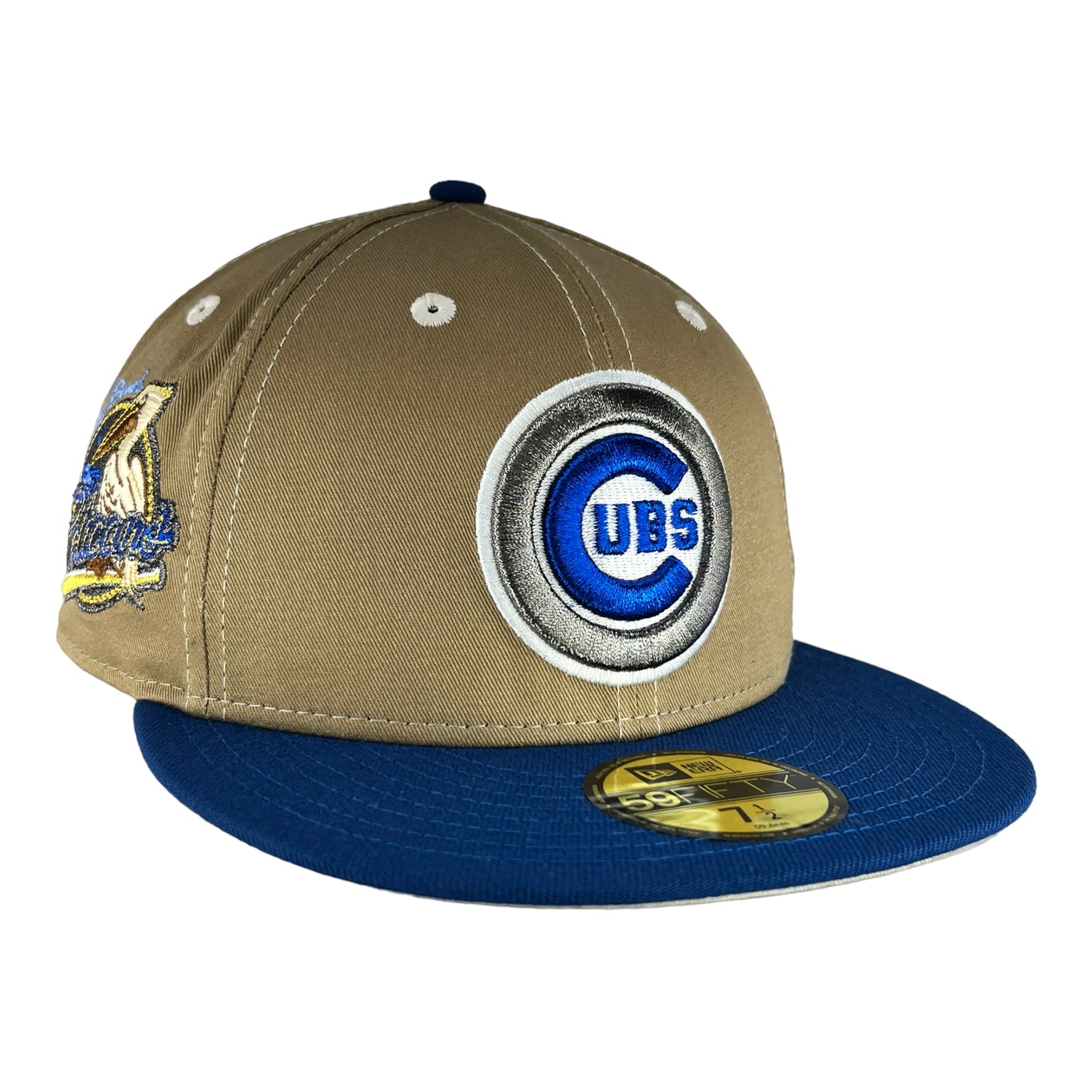 Chicago Cubs Khaki/Blue Myrtle Beach Pelicansl New Era 59FIFTY Fitted Hat