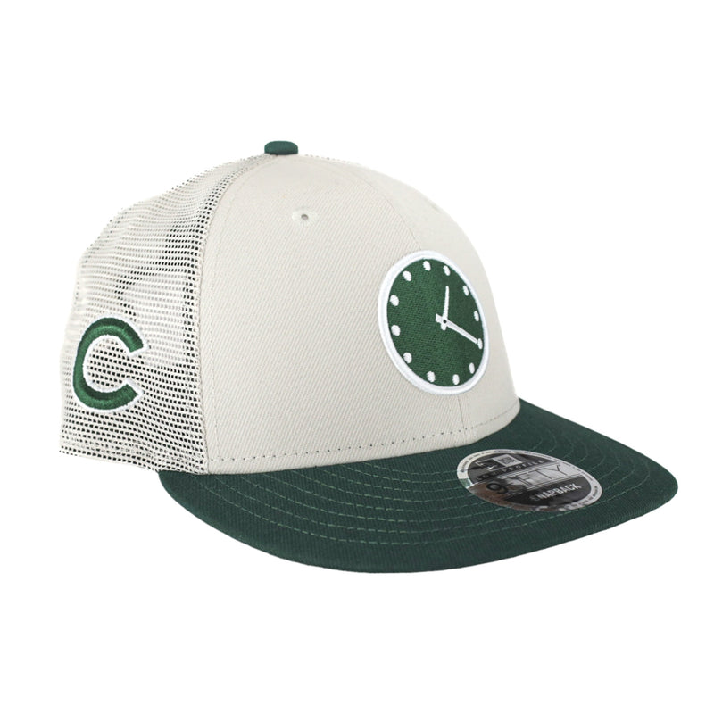 Chicago Cubs Stone/Green Scoreboard Clock New Era 9FIFTY Snapback Hat