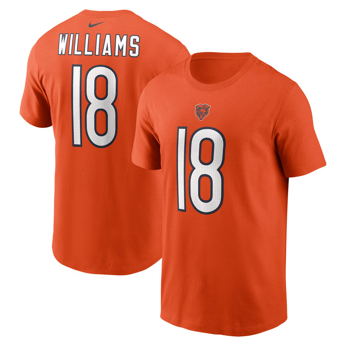 Caleb Williams Chicago Bears Orange Name and Number T-Shirt