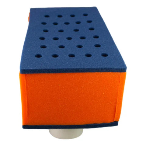 Cheese Grater Foam Hat -  Navy Blue and Orange