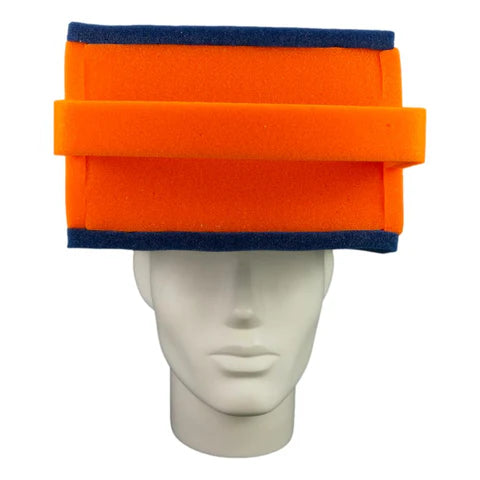 Cheese Grater Foam Hat -  Navy Blue and Orange
