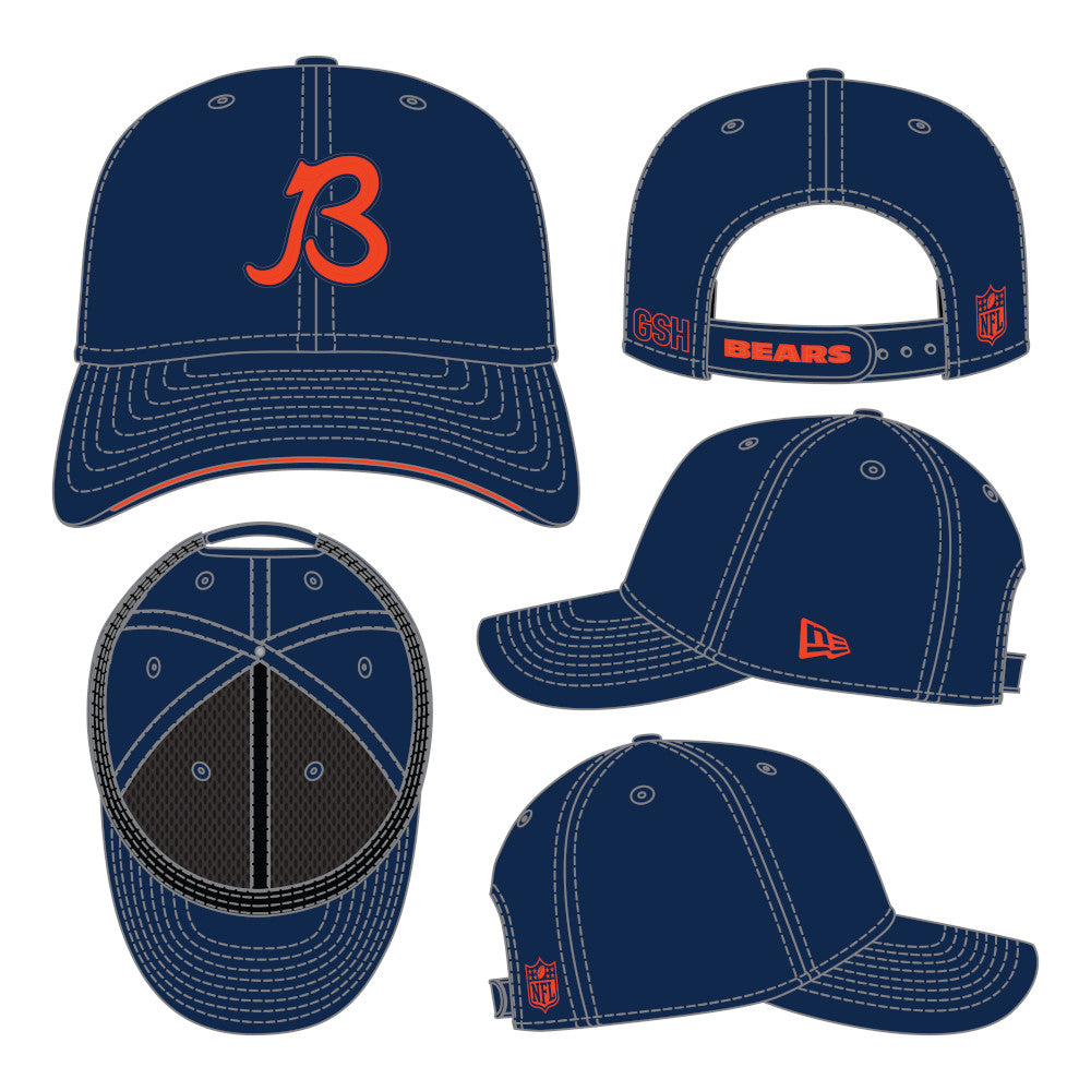Chicago Bears 2026 Sideline B New Era 9SEVENTY Stretch-Snap Adjustable Hat